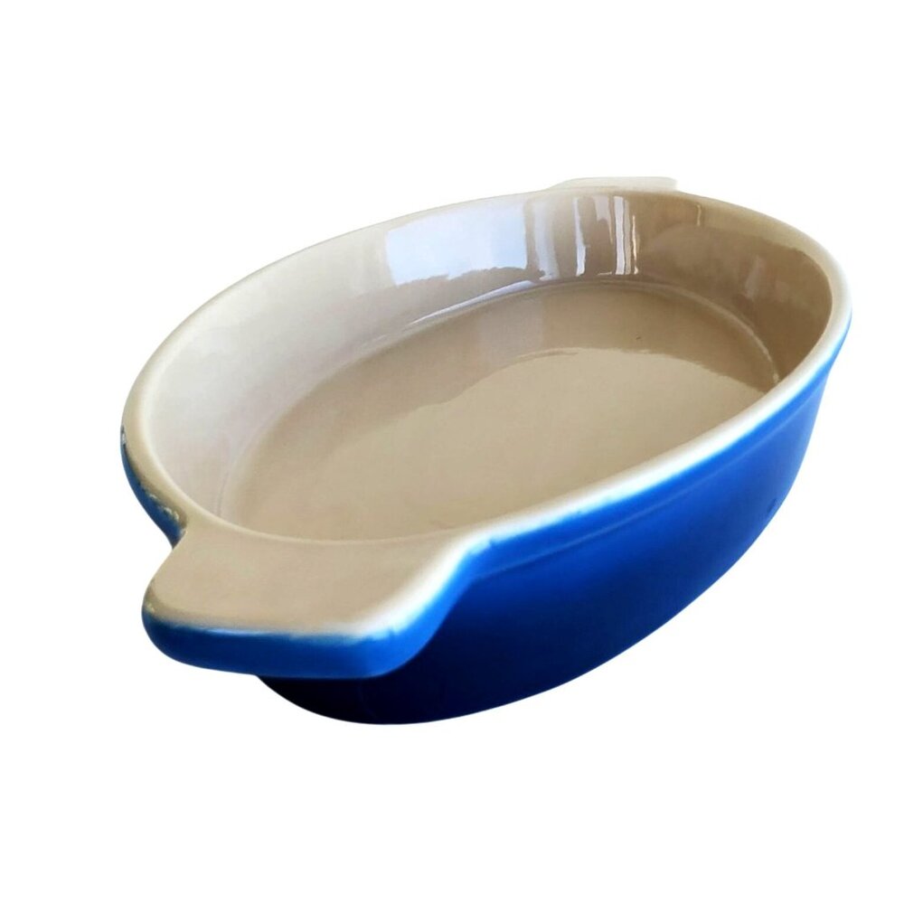 Berndes Blue Stoneware Oval Gratin Baking Dish 11.5" Handles Made in Germany - Picture 8 of 11